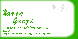 maria geczi business card